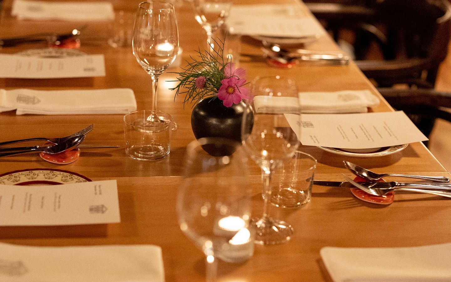 Salle a manger aux chandelles